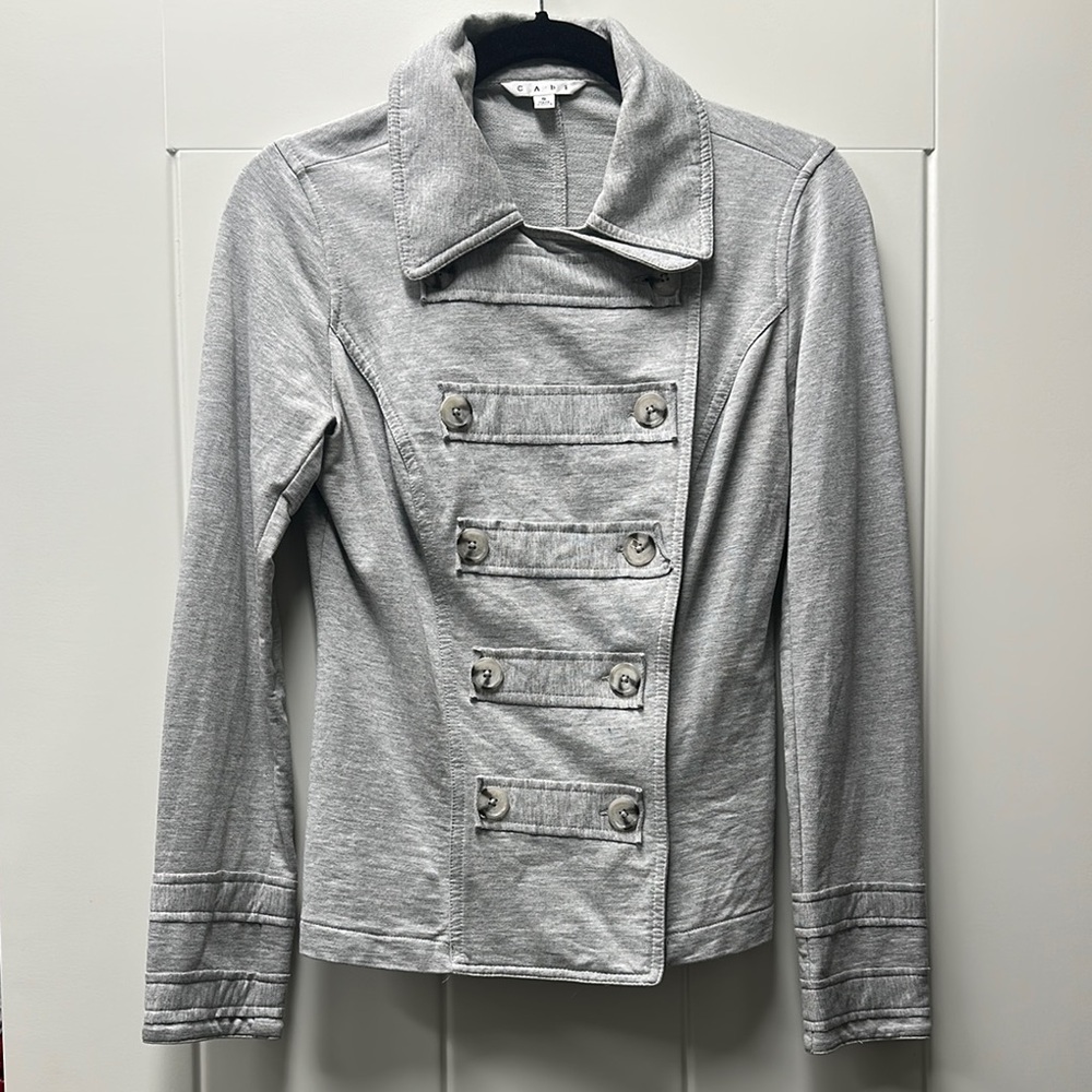 Gray Double-Breasted Military Style Pea Coat